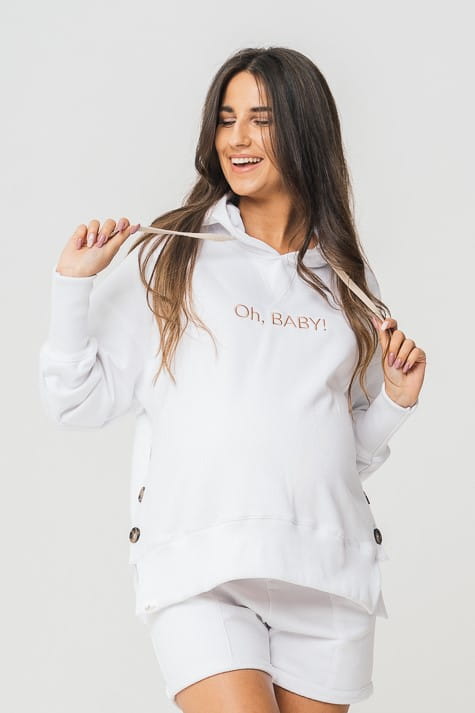 Oh, BABY! pregnancy sweatshirt oversize white