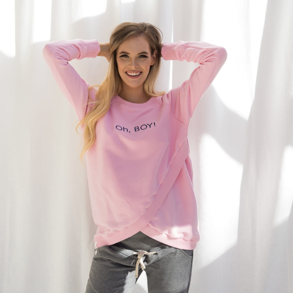 OH, BOY! pregnancy and nursing blouse pink