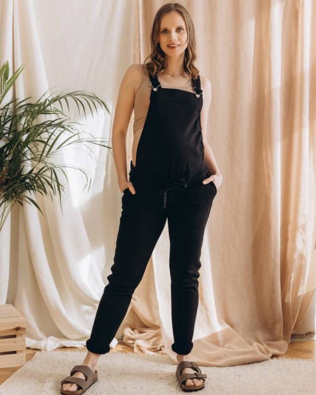 MOTHER NATURE coffee maternity dungarees (1)