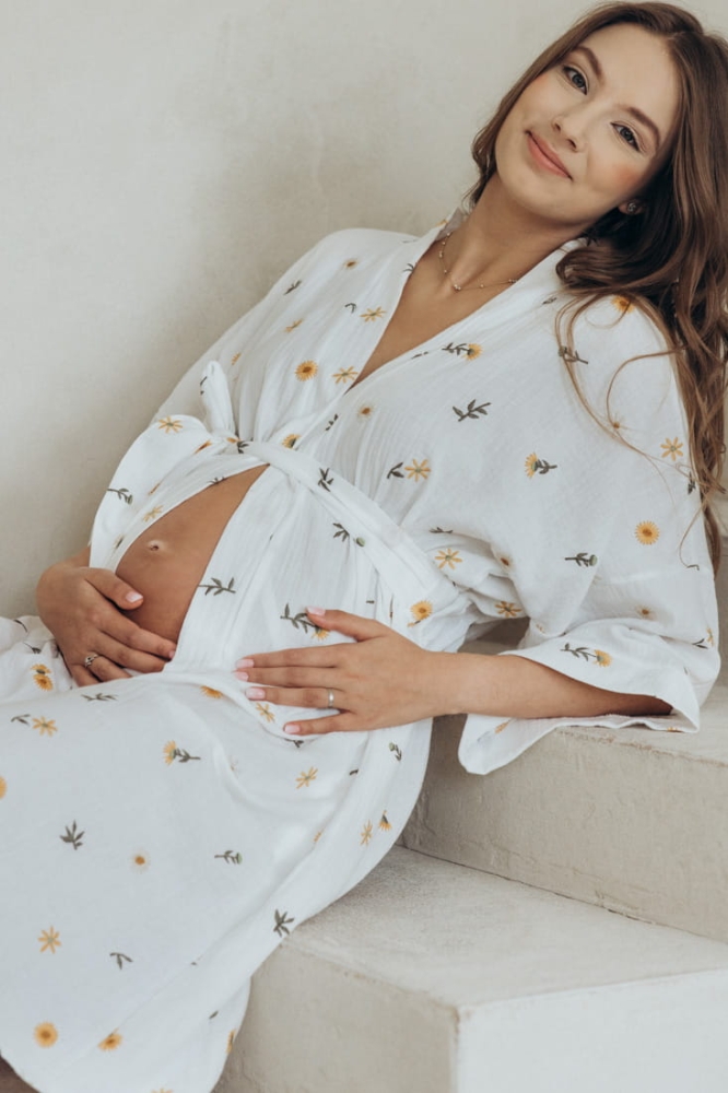 Mušelínový těhotenský kimono župan (1) (1)
