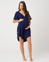 GOODNIGHT KISS maternity nightgown navy blue 