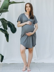 GOODNIGHT KISS maternity nightgown grey