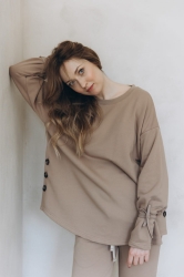 Bluza z troczkami kawa