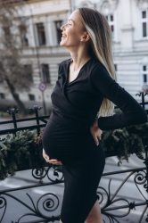 Pregnancy and breastfeeding skirt and blouse SET chocolate (1)