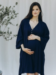Těhotenský župan - kimono GOODNIGHT STORY navy blue