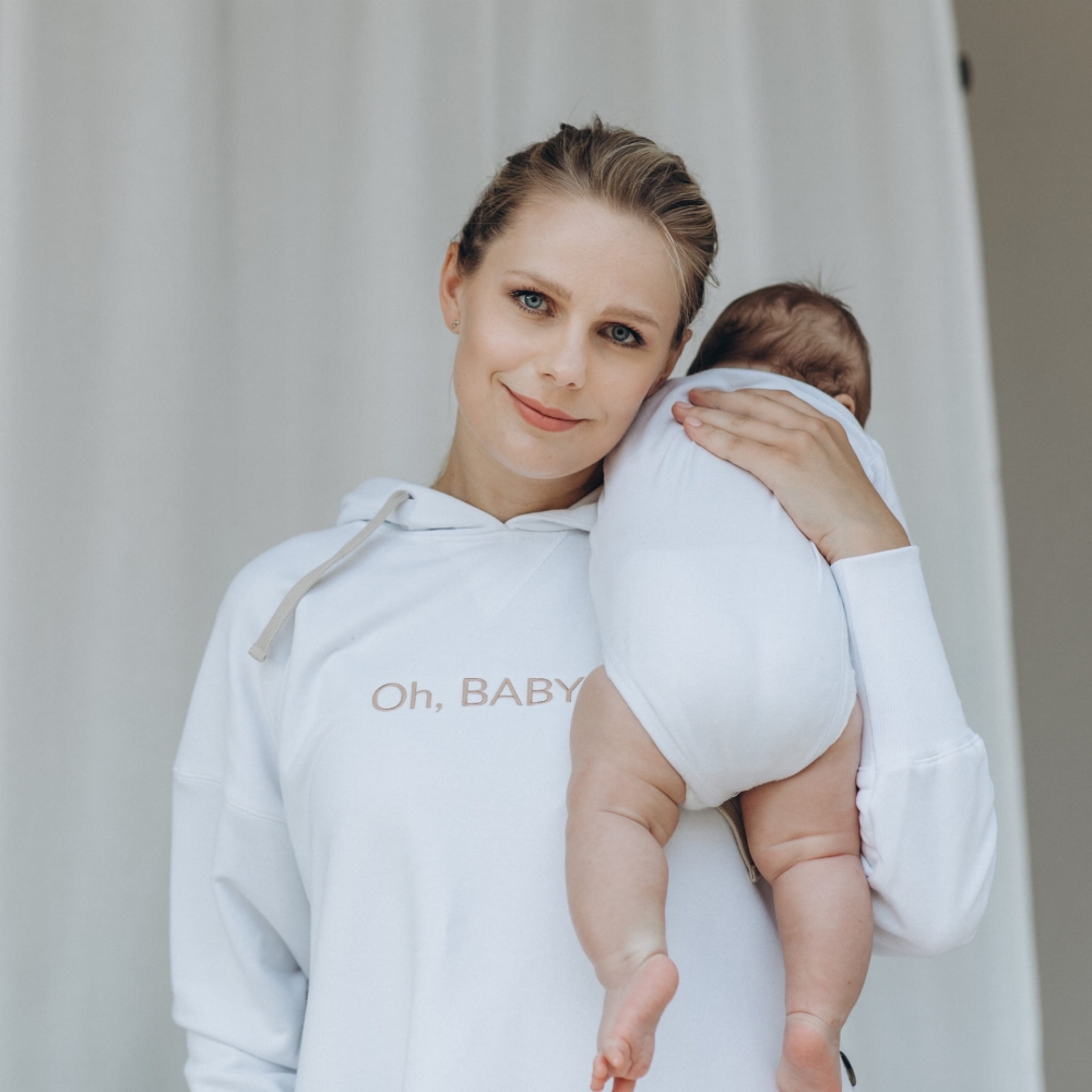 Oh, BABY! těhotenská oversize mikina bílá