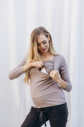 Kojící halenka NOW AND THEN tmavě béžová