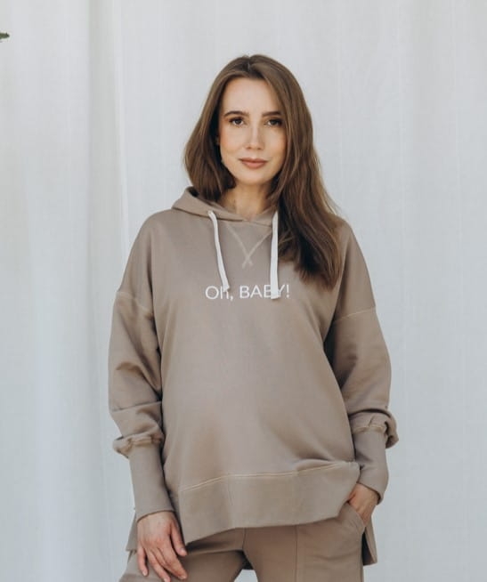 Oh, BABY! těhotenská mikina oversize káva