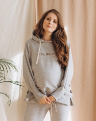 Oh, BABY! pregnancy sweatshirt oversize coffee (1)