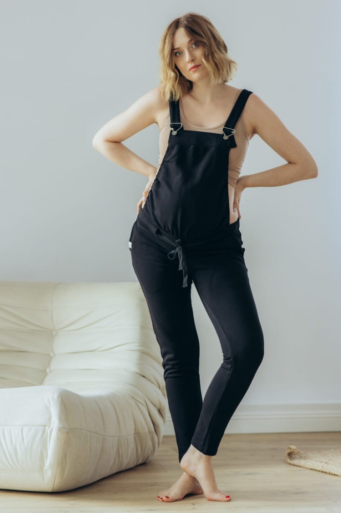 ogrodniczki ciążowe MOTHER NATURE czarne