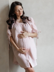 Koszula nocna i do porodu OAT LATTE różowa