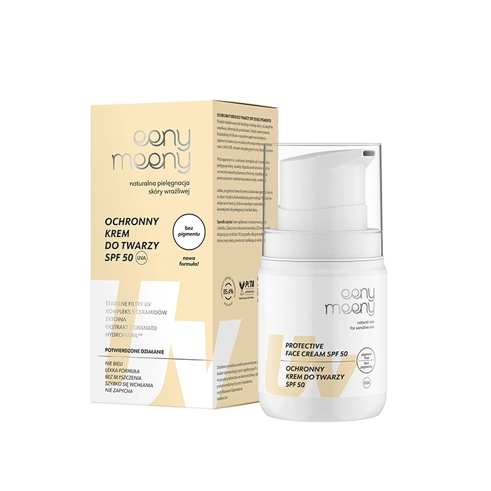  Ochronny krem do twarzy UVA UVB SPF 50 PIGMENT FREE Eeny meeny