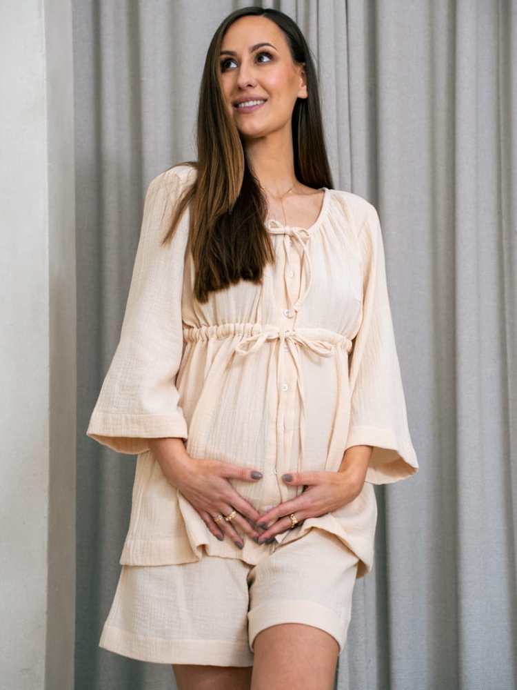 Bluzka Muślinowa beżowa CAFÉ LATO 