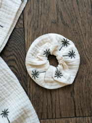 Muślinowa gumka do włosów  PALMERA LATTE