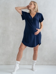 GOODNIGHT KISS maternity nightgown navy blue 