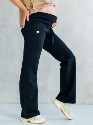 Spodnie ciążowe szerokie LATTE NA WYNOS czarne