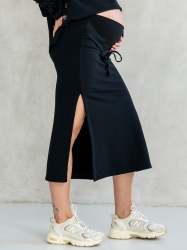 Spódnica ciążowa z rozcięciami czarna 