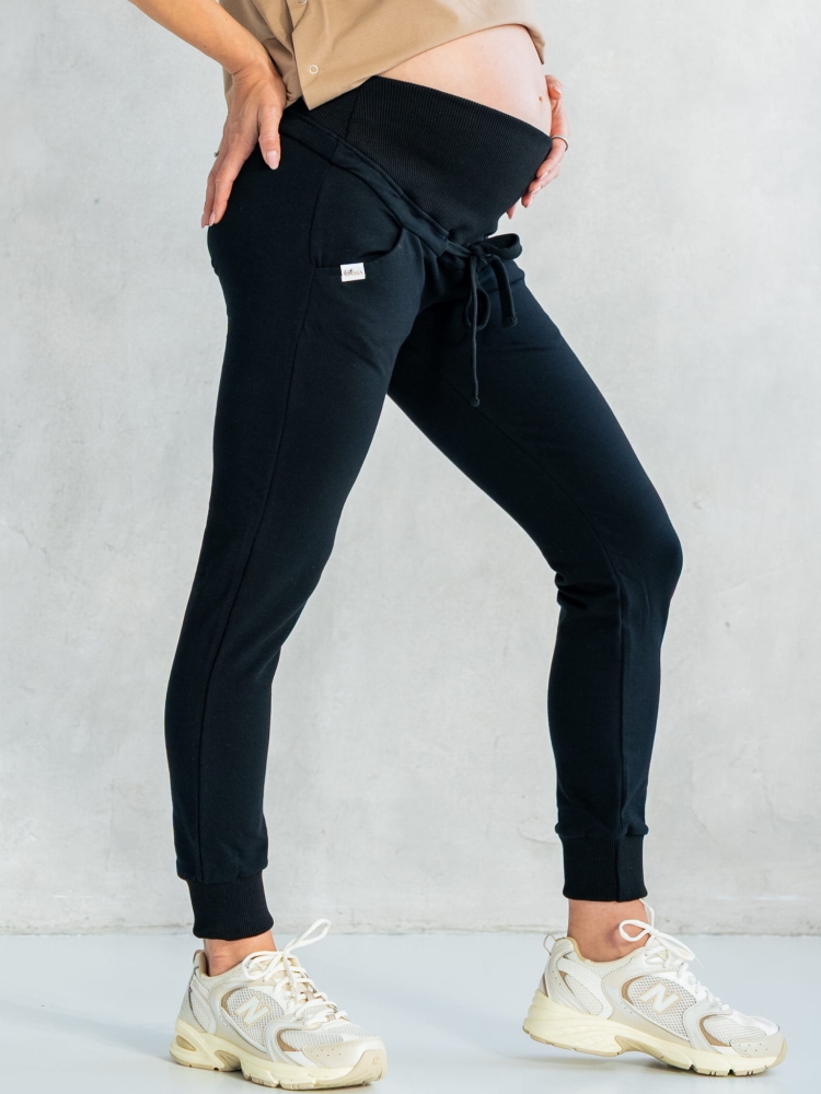 Těhotenské kalhoty NEVER WALK ALONE černé