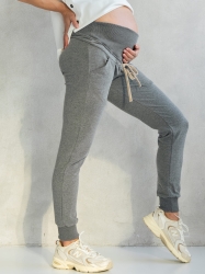 spodnie ciążowe  NEVER WALK ALONE  szare