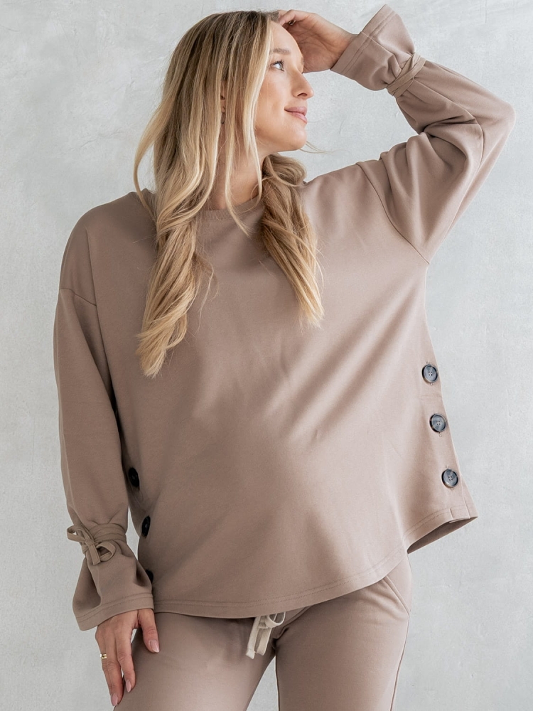 Bluza z troczkami kawa