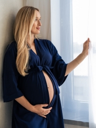 Pregnancy robe - kimono GOODNIGHT STORY navy blue