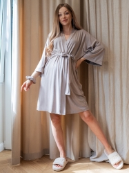 Szlafrok kimono ciążowe MOCHA beżowy