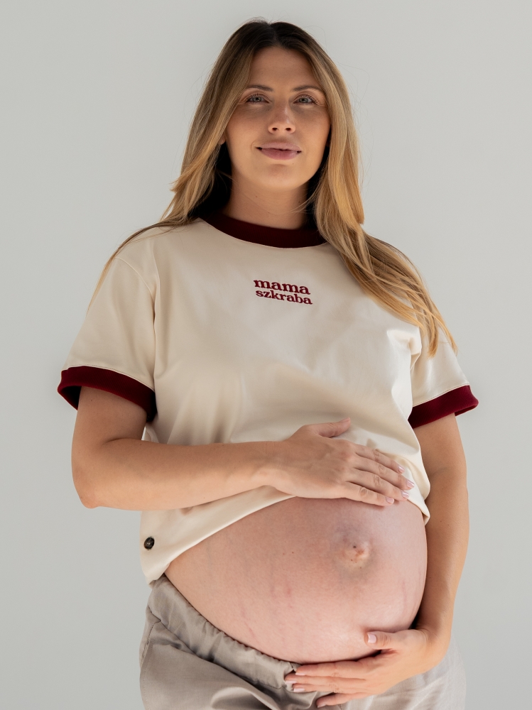 T-shirt ciążowy i do karmienia MAMA SZKRABA